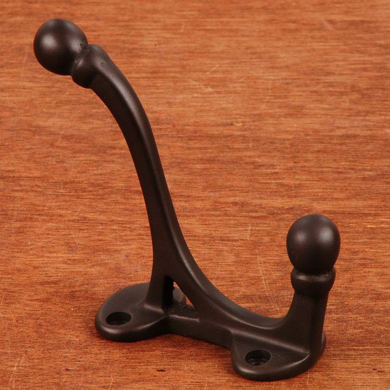 Patère double Woodward, Bronze huilé