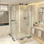 Porte de douche réversible chromée avec verre trempé transparent et panneau latéral de 34,1 po à 34,5 po Drew-125041191