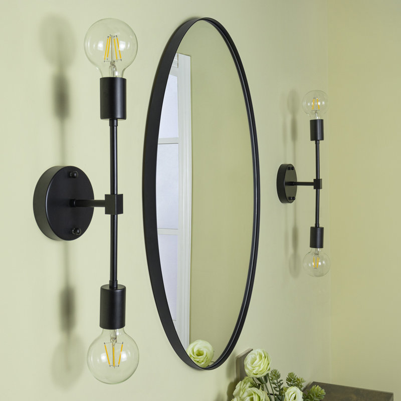 Miroir de salle de bain Javell, 30 po x 20 po, Noir mat