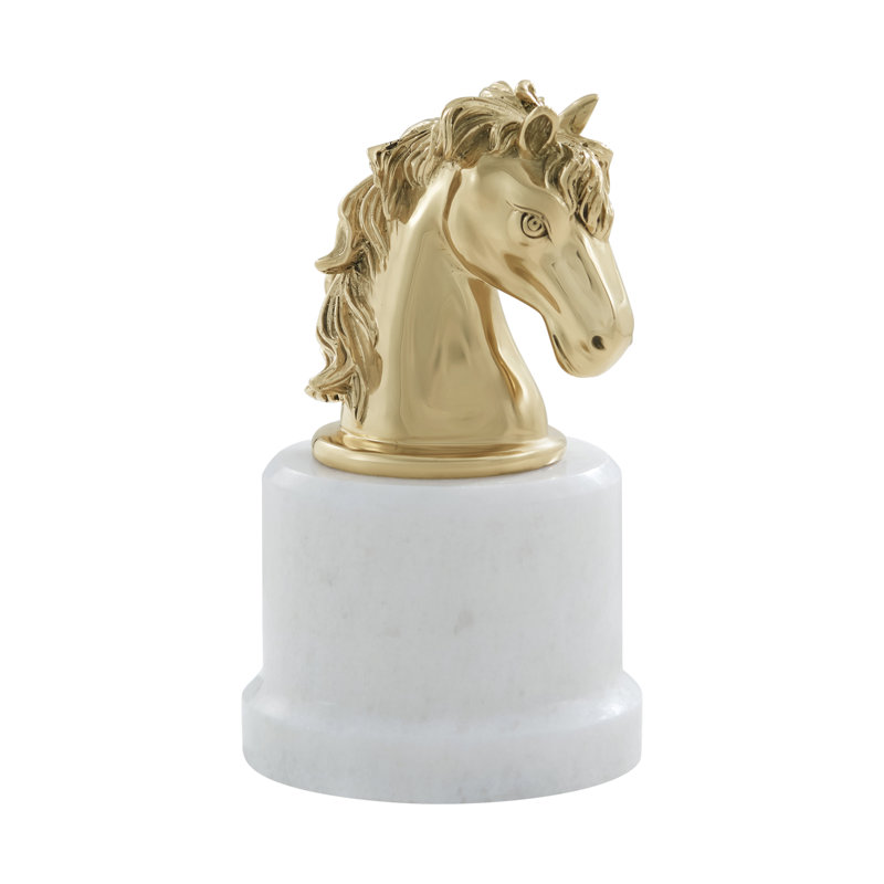 The Knight, White/Polished Brass
