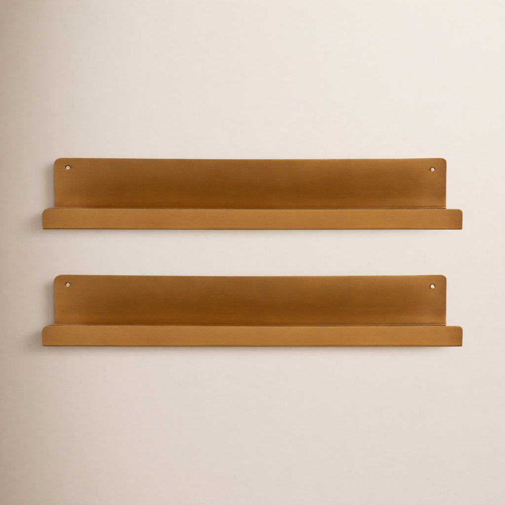 Tara 24" Floating Shelf, Gold, 3.25" H x 23.75" W x 4.5" D
