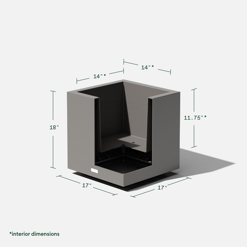 Modern Cube Planter for Outdoor and Indoor Spaces - Gray