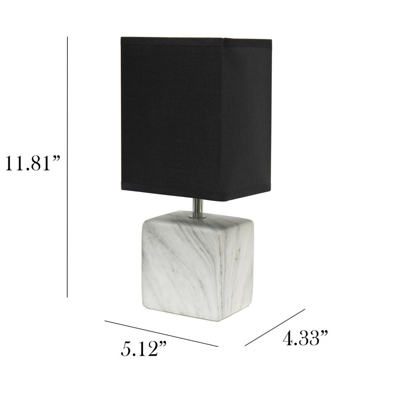 Eri Ceramic Table Lamp, Black, White