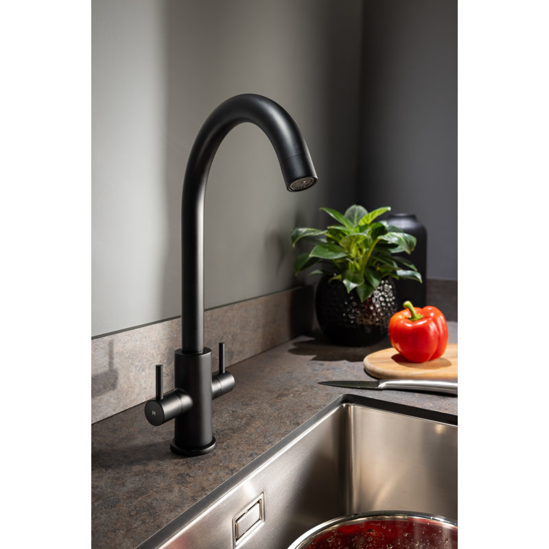 Abode Marido Dual Lever Mixertap, Matt Black