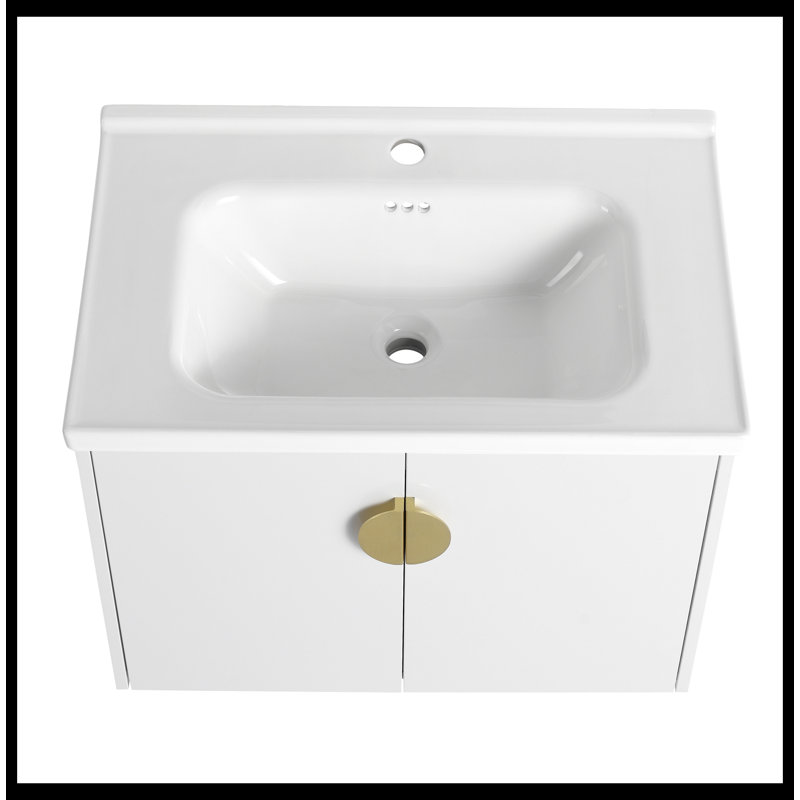28 Inch Soft Close Doors Bathroom Vanity With Sink, For Small Bathroom