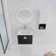 Meuble-lavabo mural de 24 pouces de qualité minimaliste avec lavabo en céramique et armoires latérales