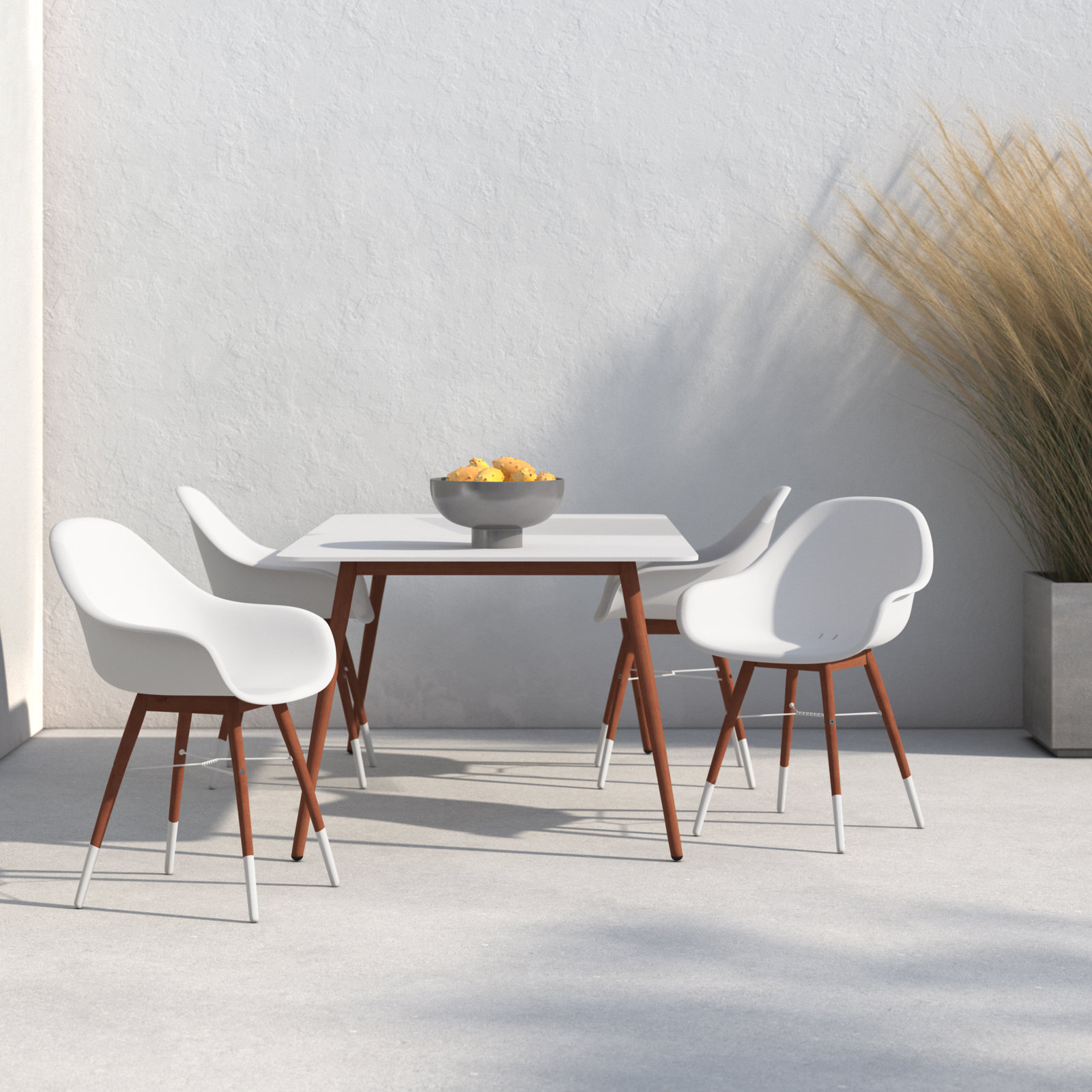 Anautica 75" Eucalyptus Patio Dining Set