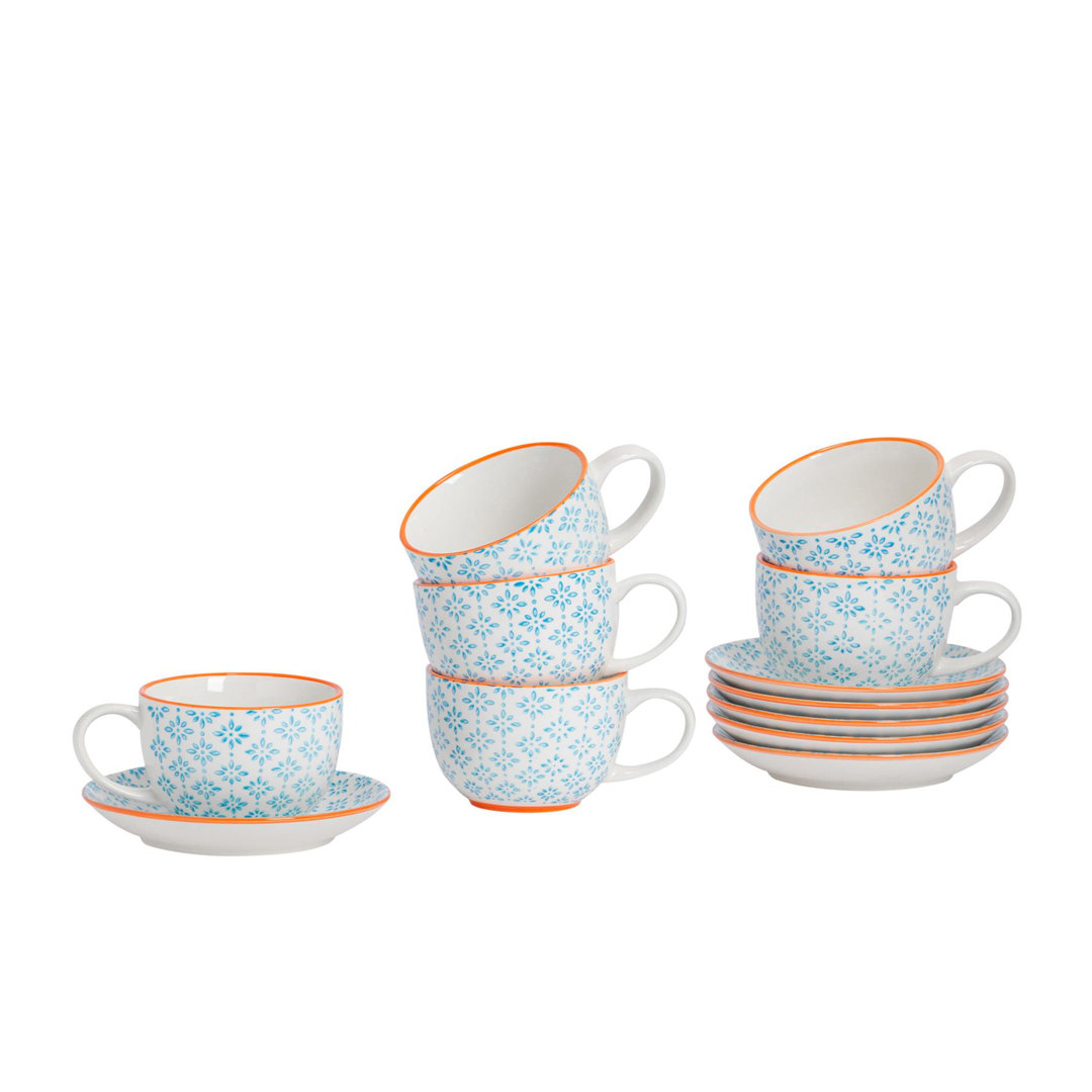 Nicola Spring - Hand-Printed Cappuccino Cup & Saucer