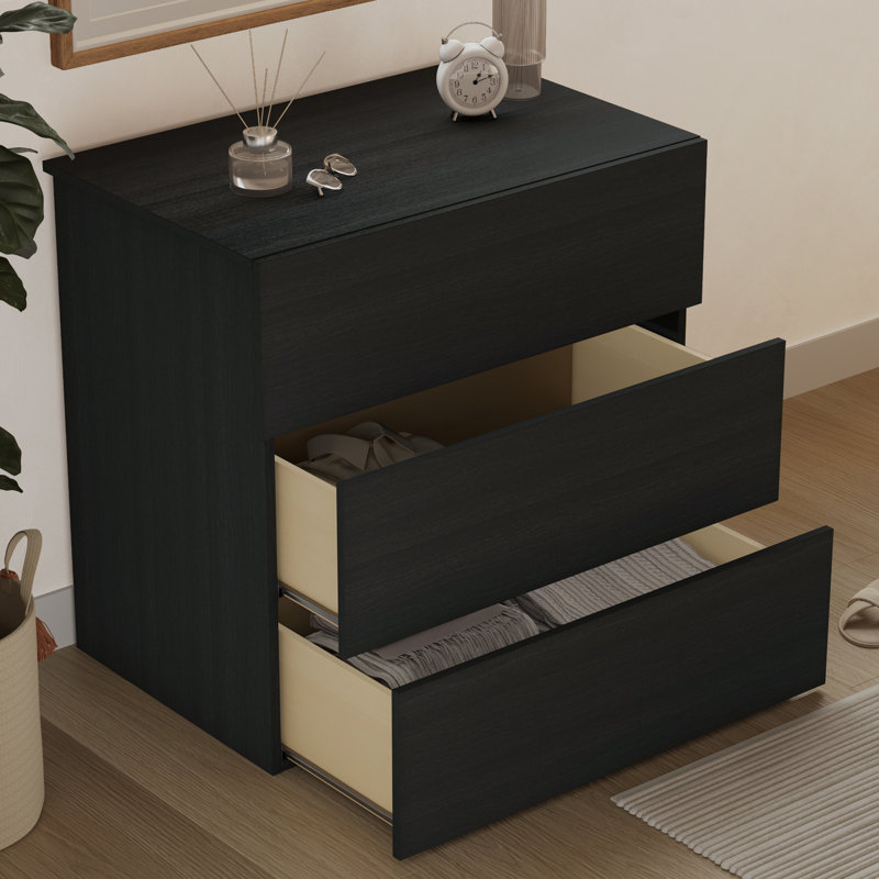 Commode moderne à 3 tiroirs, Black