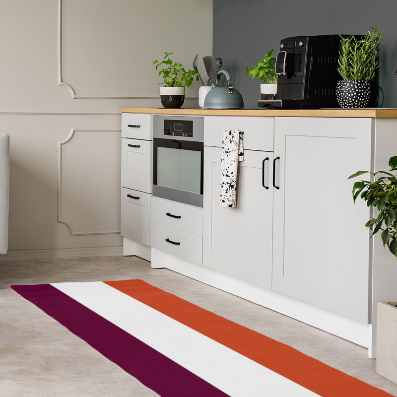Tapis rose/orange, Tapis de couloir 2 pi 6 po x 8 pi