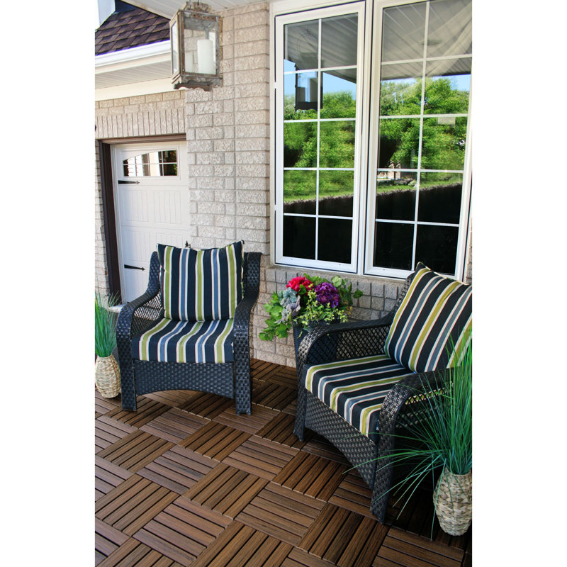 12'' L x 12'' W Plastic Interlocking Deck Tile in Dark Brown