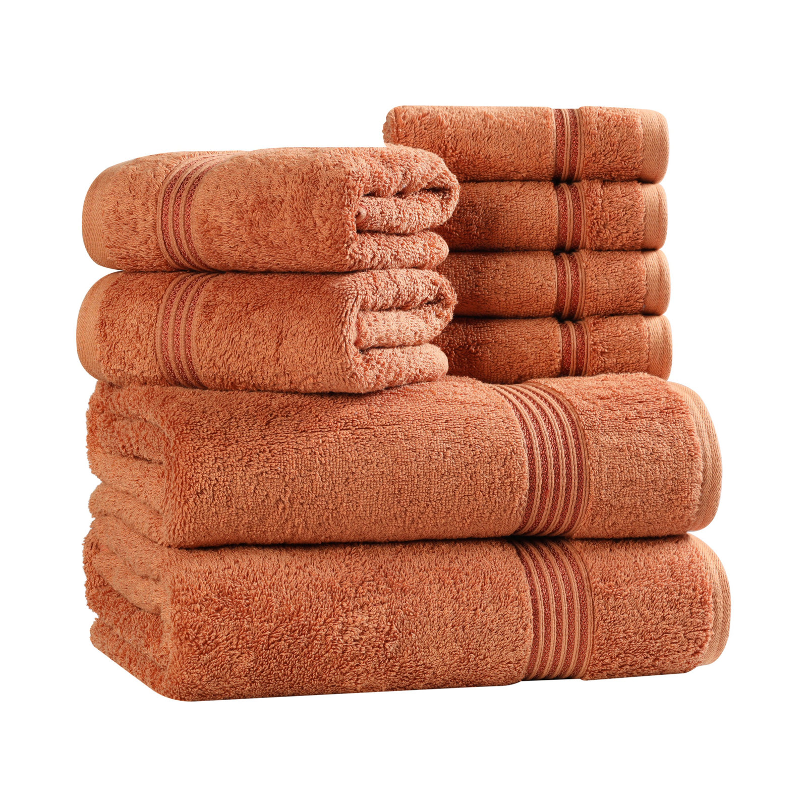 Alexia 8-Piece Egyptian Cotton Towel Set, Copper
