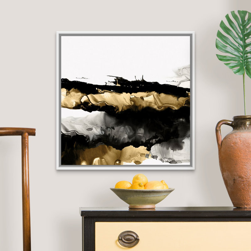 Bruine II - reproduction d'art sur toile, Cadre blanc, H 26 po x l 26 po x P 1,75 po