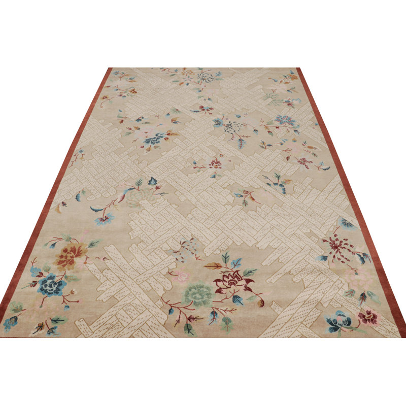 One-of-a-Kind Hand Knotted Area Rug, Rectangle 9'6" x 13'9"