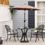 Table de salle à manger ronde 30 "avec trou pour parasol, table bistro d'extérieur en fonte d'aluminium antique seulement