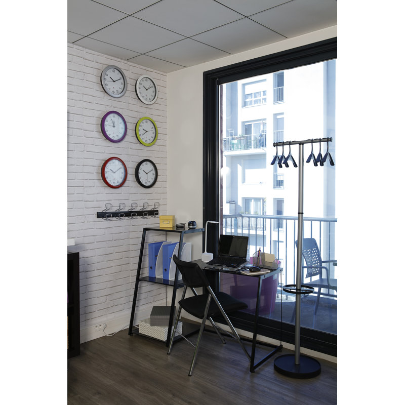 Horloge murale 12,01 po Hornew, Blanc