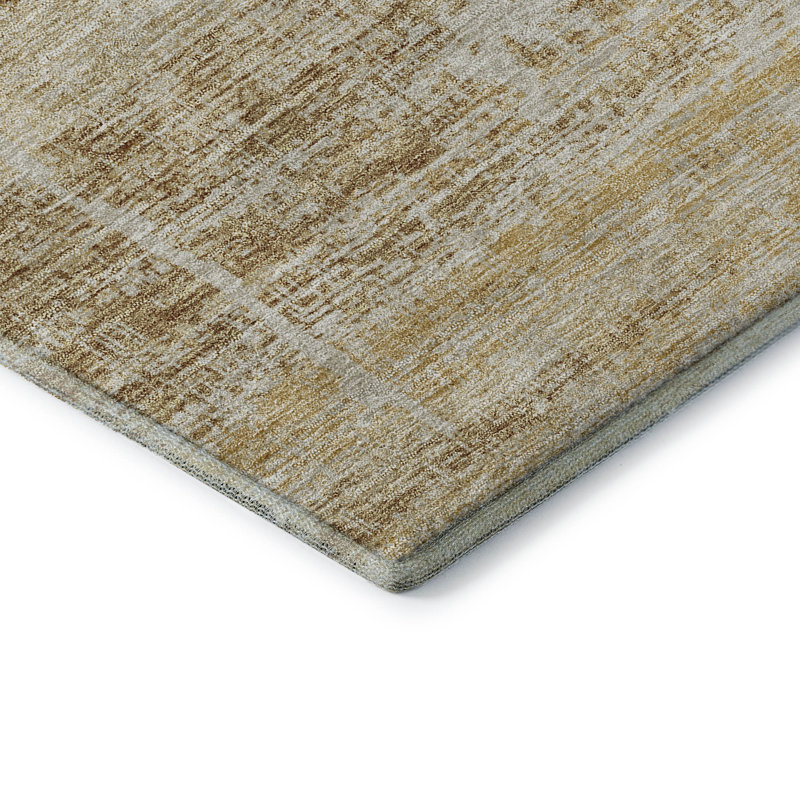 Premium Machine Washable Gerardo Gold Rug, Rectangle 2'6" x 3'10"