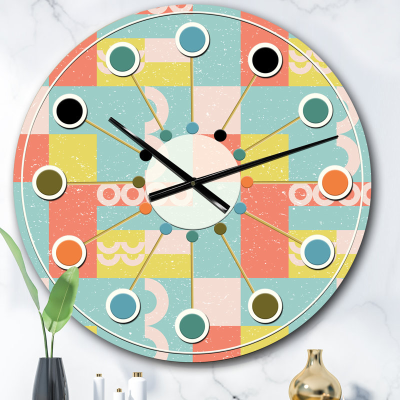 Horloge murale rétro Mid-Century, Surdimensionné