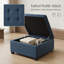 Repose-pieds de rangement contemporain en tissu avec couvercle capitonné et compartiment de rangement caché-1651067553