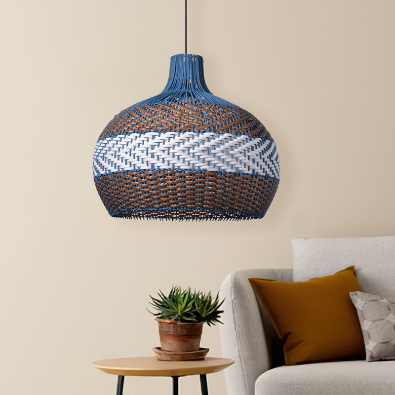Luminaire suspendu bleu clair Adhem 1, H 17,71 po x l 19,68 po x P 19,68 po
