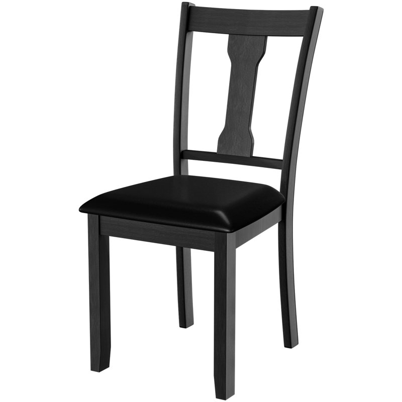 Chaise d'appoint rembourrée à dossier en lattes, Noir