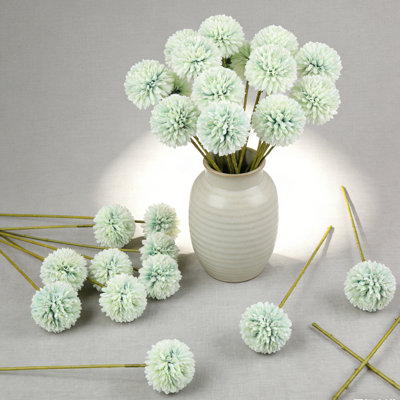 24 pcs Artificial Chrysanthemum Ball Flowers Bouquet, Silk Real Touch Floral Balls for Home Decor, Wedding, Valentine's Day & Easter Centerpieces, Gifts for Loved Ones