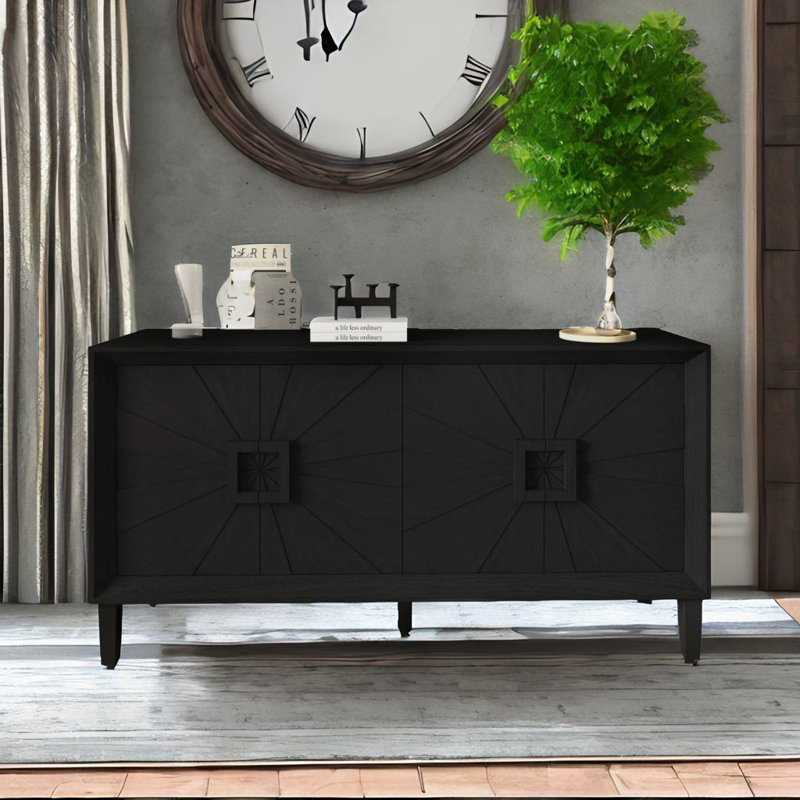 Armoire de rangement de style campagnard, Noir