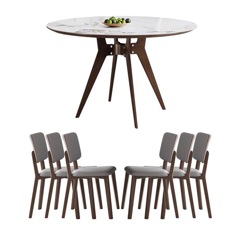 Surprise Silent Wind Rock Table Round Table 6 - Person Four Leg Dining Set, 29.53"H x 53.15"L x 53.15"W