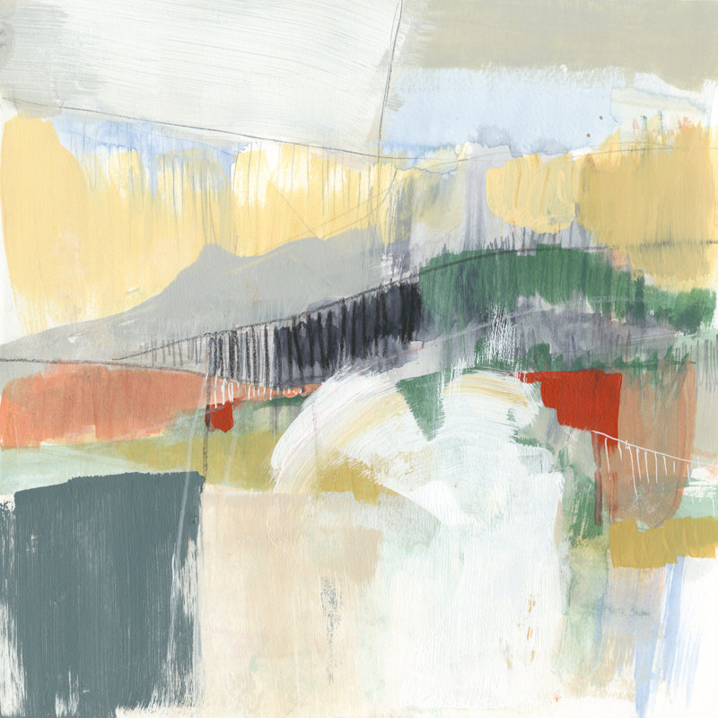 Abstracted Mountainscape III by Jennifer Goldberger - Wrapped Canvas Painting, 91cm H x 91cm W