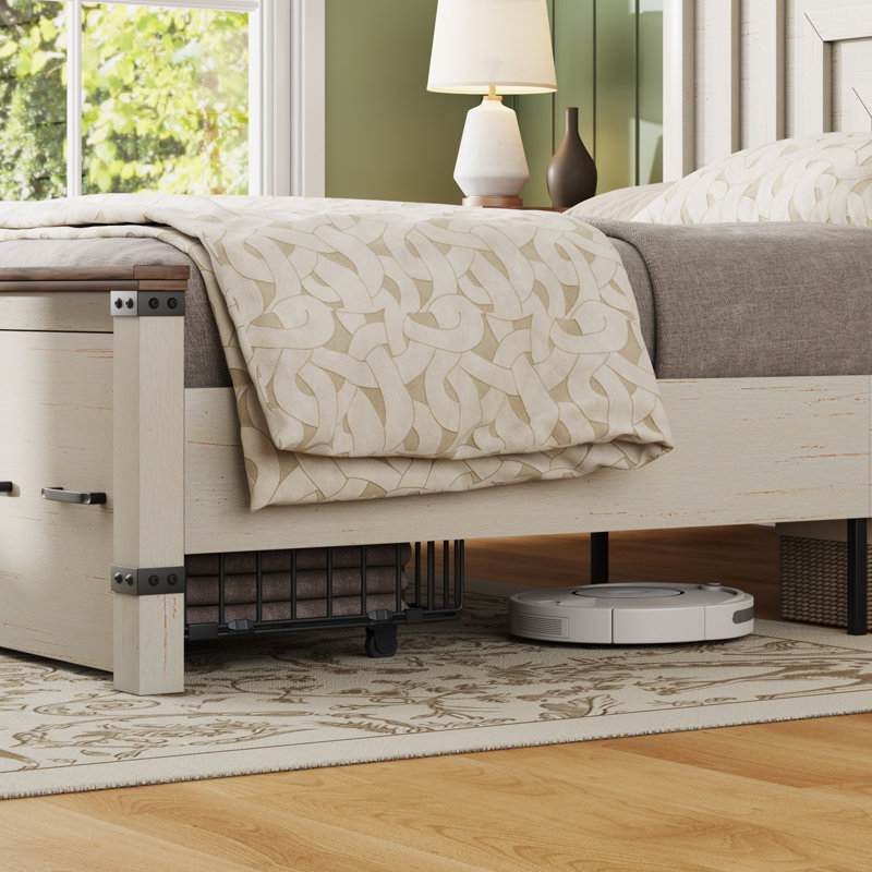 Structure de lit double Farmhouse, Blanc, Double