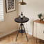 Table de bistro industrielle avec table de bistro et table de salle à manger de style campagnard et rustique avec plateau pivotant en bois de 33,46 à 39,37 po