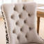 2 chaises de salle à manger en velours classique, beige, coussin éponge à rebond élevé, pieds en bois massif pour pieds en mousse beige, pièce de style élégant-240074596