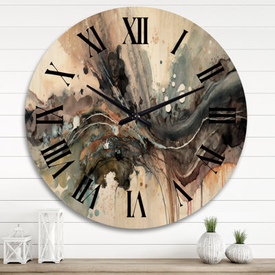 Horloge murale en bois surdimensionnée subtile Serenity