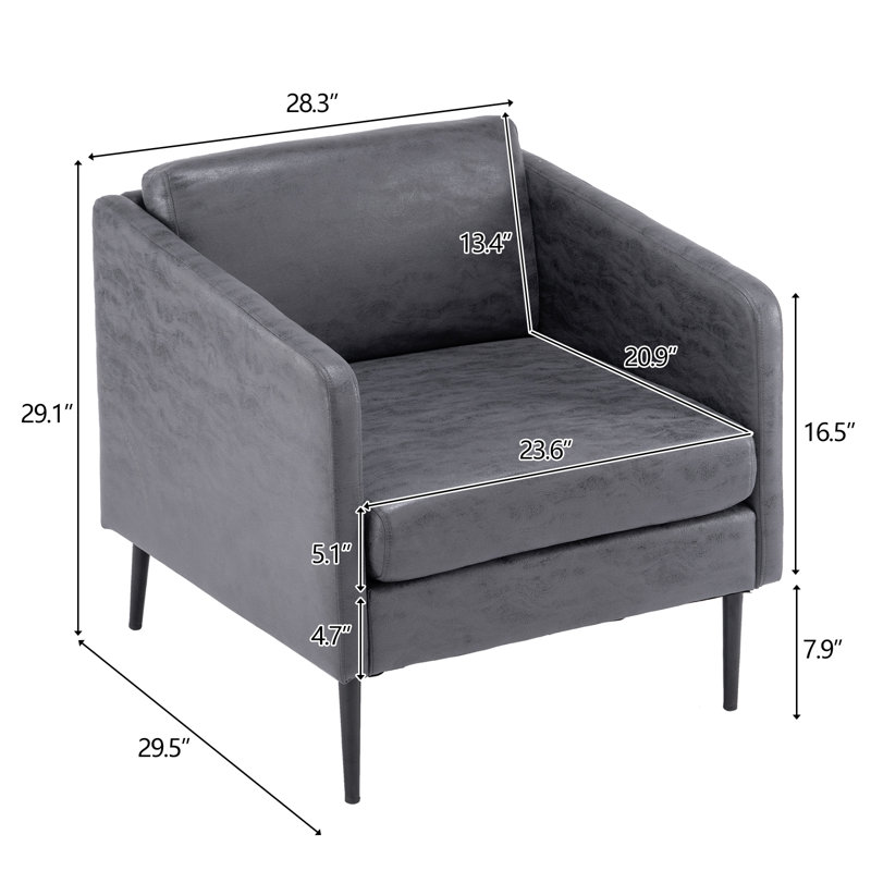 Raionna Upholstered Armchair, Gray Gilded Microfiber / Microsuede