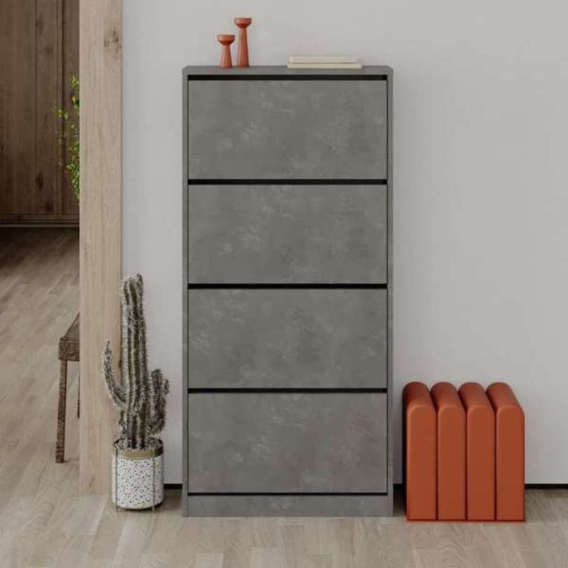 12 Pair Shoe Storage Cabinet, Retro Grey