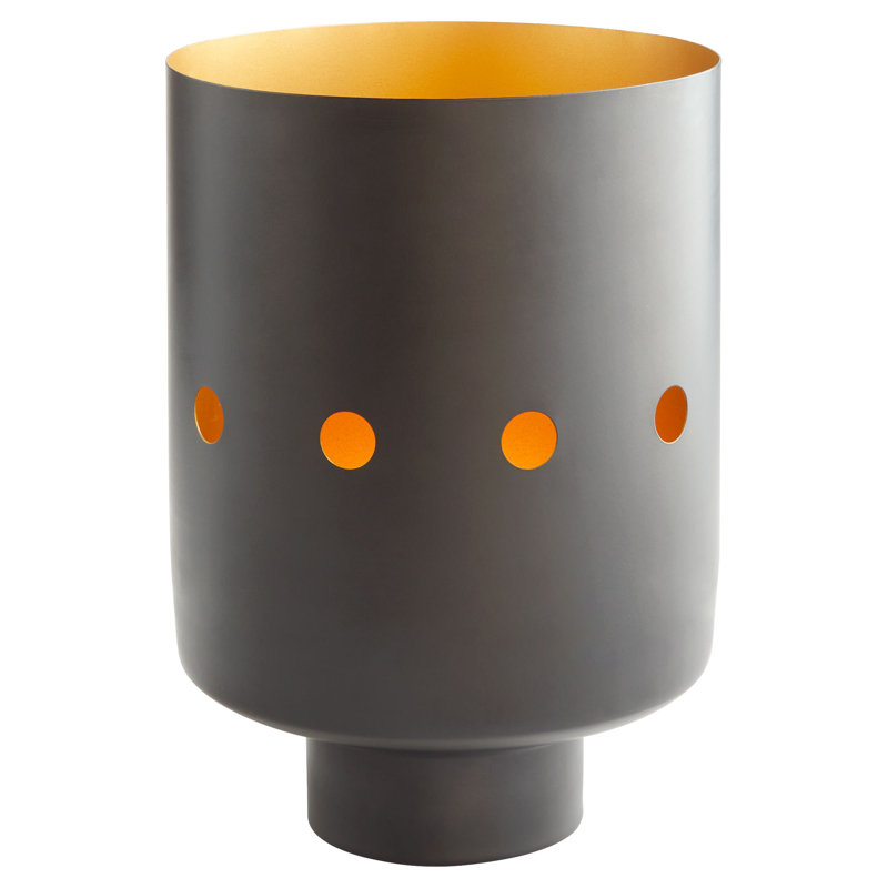 Vase de table en métal Naktis, H 14 po x l 10 po x P 10 po