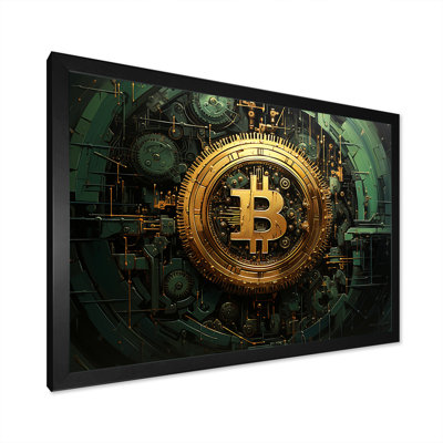Or et vert - Crypto monnaie - art mural mode