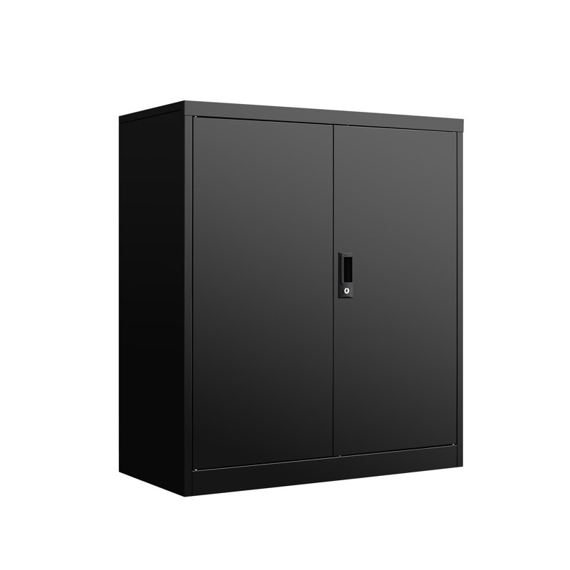 Classeur et casier de rangement avec serrures à double porte, pour la maison de bureau, acier noir, support à hauteur ajustable peu encombrante, 3 4 tablettes, deux clés de conception 35,97 po, réglage facile, largeur 31,34 po