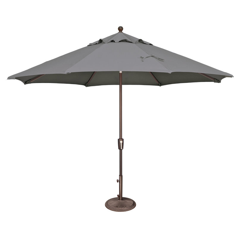 Parasol de marché 11 pi Sheridan Abitha, Bronze, Toile gris anthracite Sunbrella®