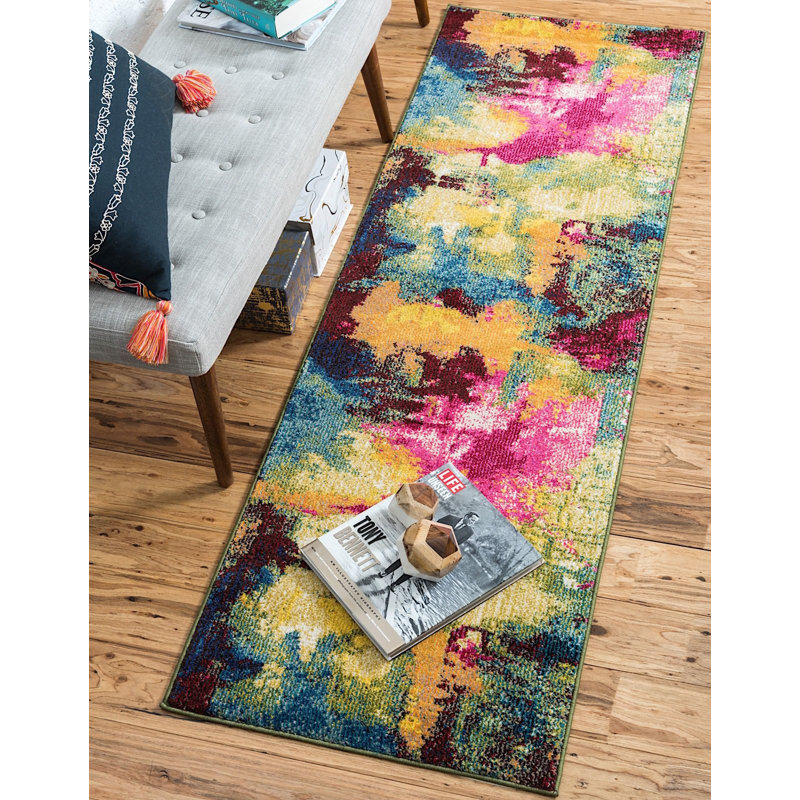 Rizer Washable Abstract Indoor Rug, Runner 2'7" x 10'