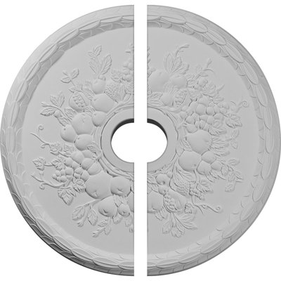 Endurathane Grape Ceiling Medallion, 22 5/8"OD x 3 5/8"ID x 5/8"P (Fits Canopies up to 5 3/8"), Factory Primed