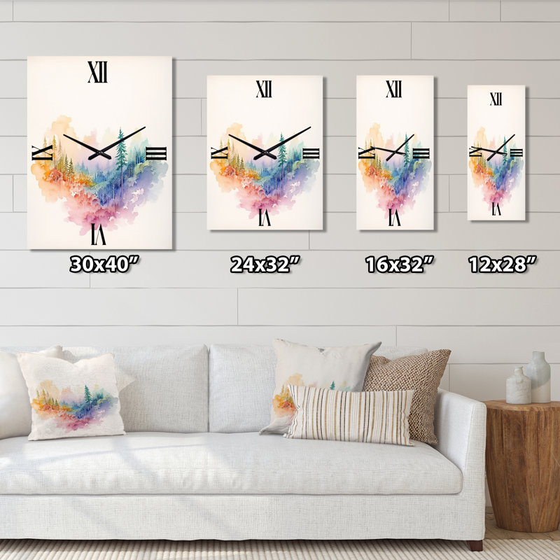 Drystan - Horloge murale arc-en-ciel surdimensionnée, Grand