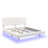 White  Boucle Floating Bed with Light,King-1207949851