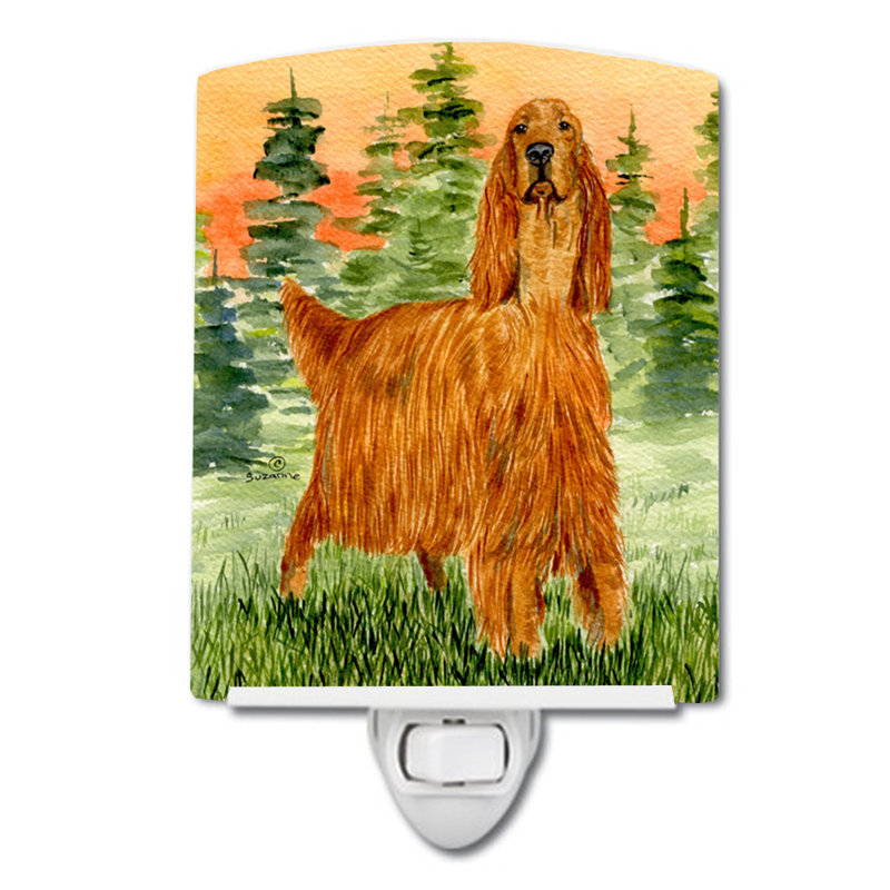 Éclairage de nuit en céramique irish setter