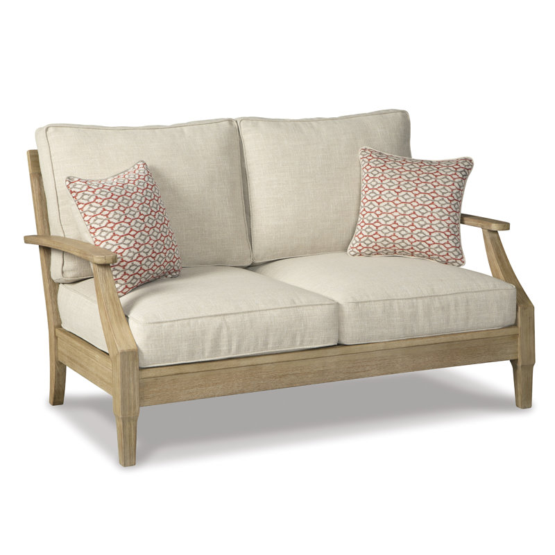 Arikka 55.5'' Wide Straight Eucalyptus Loveseat with Cushions