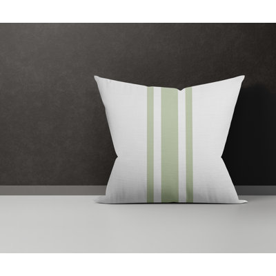 Striped Cotton Reversible Throw Pillow