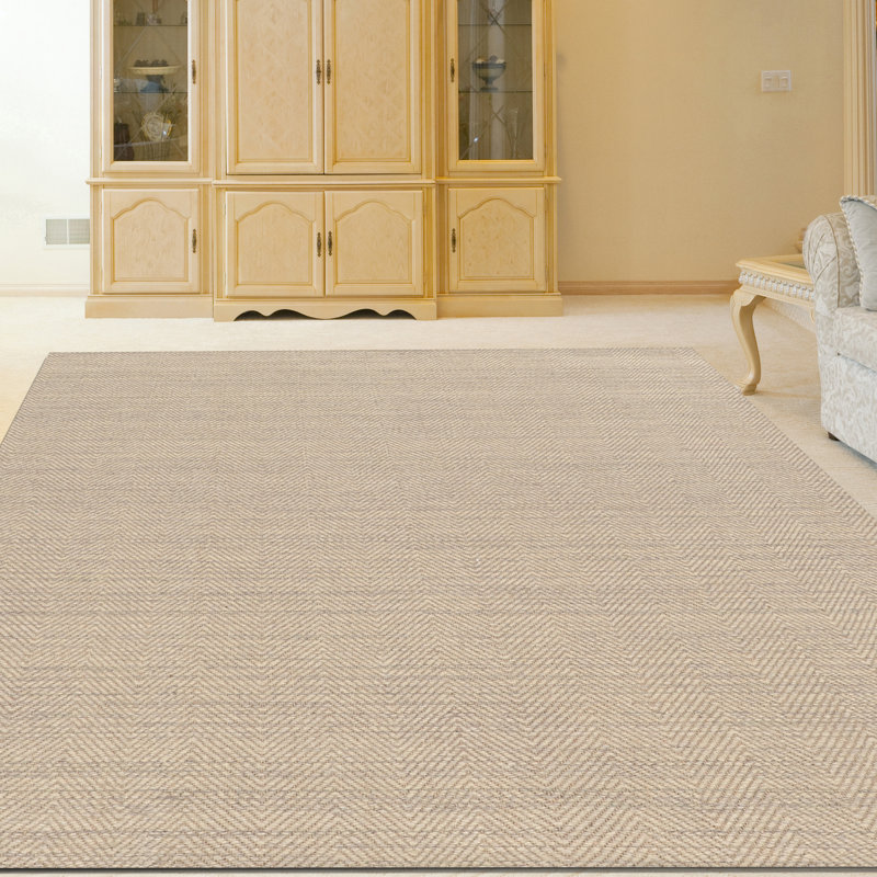 Tapis beige tissé à la main Tanguay, Rectangle 8 pi x 10 pi