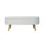 110cm Boucle White Storage Bench for Bedroom, Accent Storage End of Bed Bench with Wooden Legs