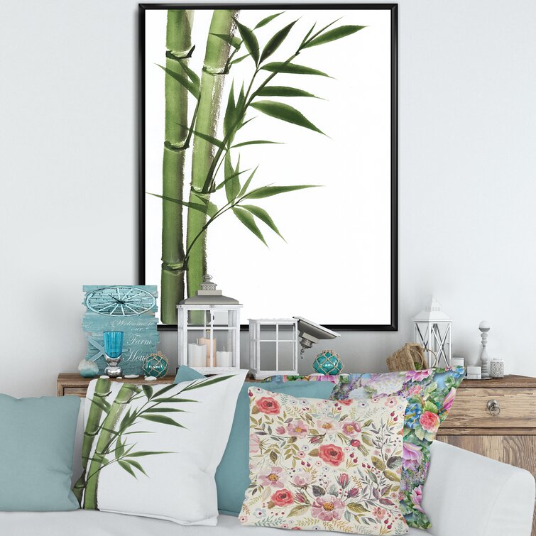 Small fresh and beautiful pattern green bamboo bamboo oil painting eff –  IDecoRoom