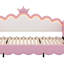 Lit de jour simple rembourré avec tête de lit couronne et lumières DEL, lit de jour extensible Princess-1046561701